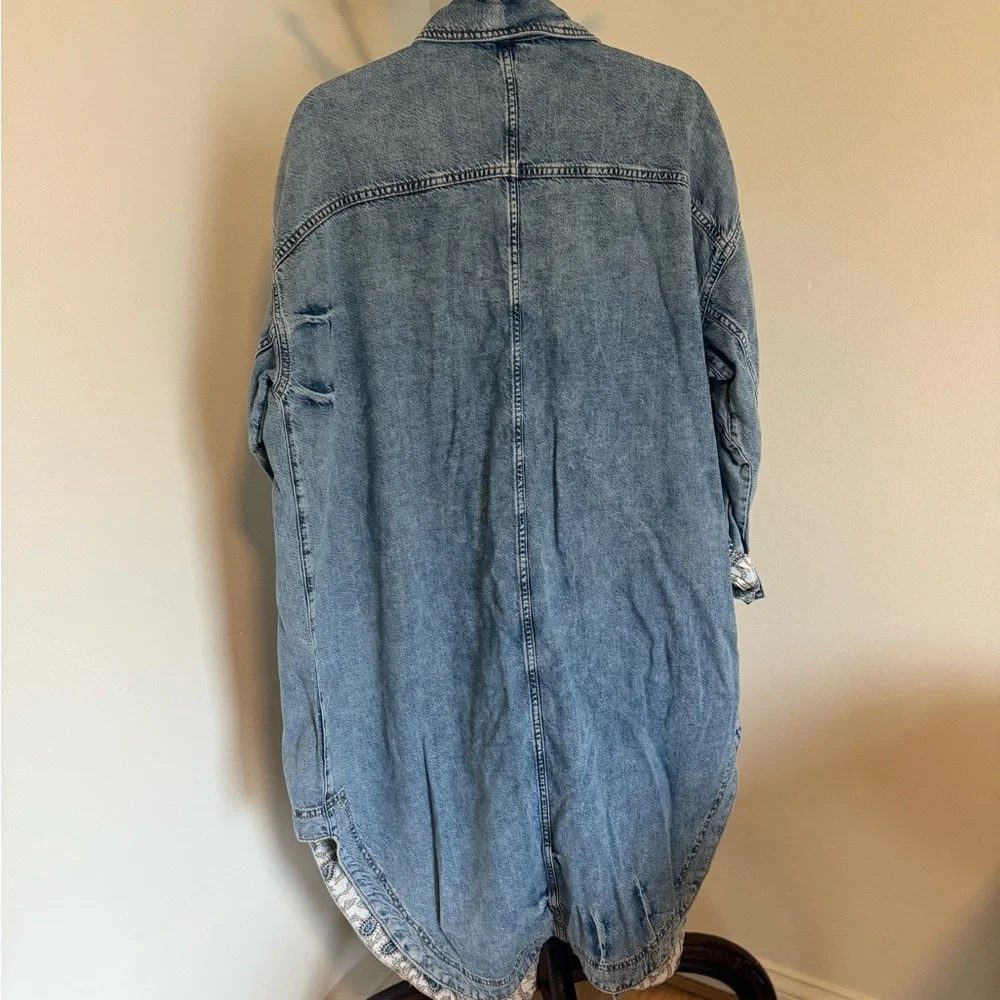 Anthropologie Pilcro long light denim jacket size M (oversized) - Picture 6 of 6